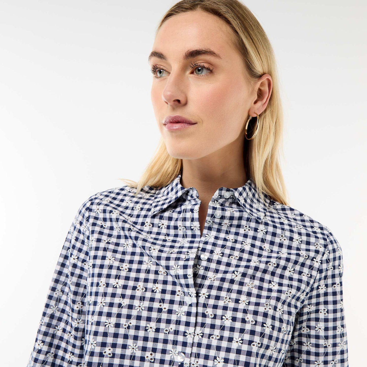 All-Over Embroidered Shirt BLUE