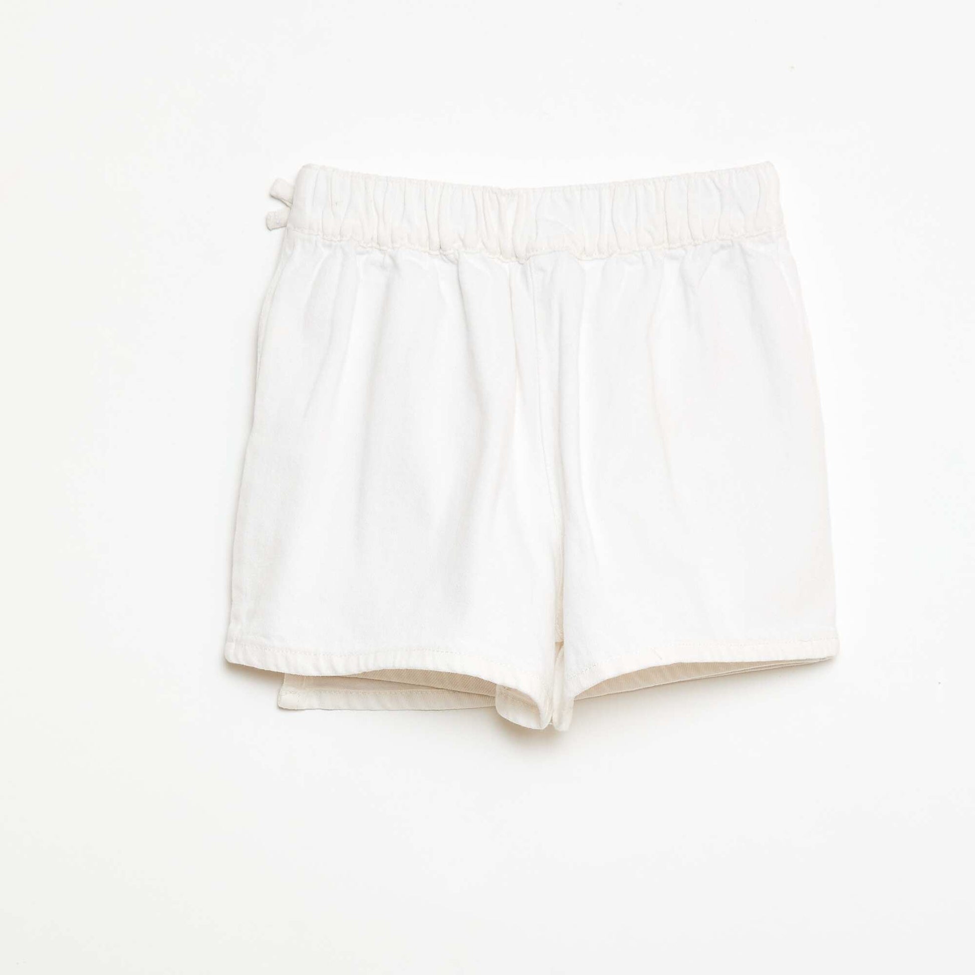 Denim Mini Skort with Tie Details WHITE