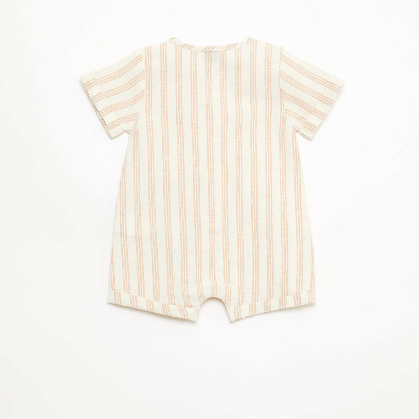 Cotton and Linen Blend Short Jumpsuit BEIGE