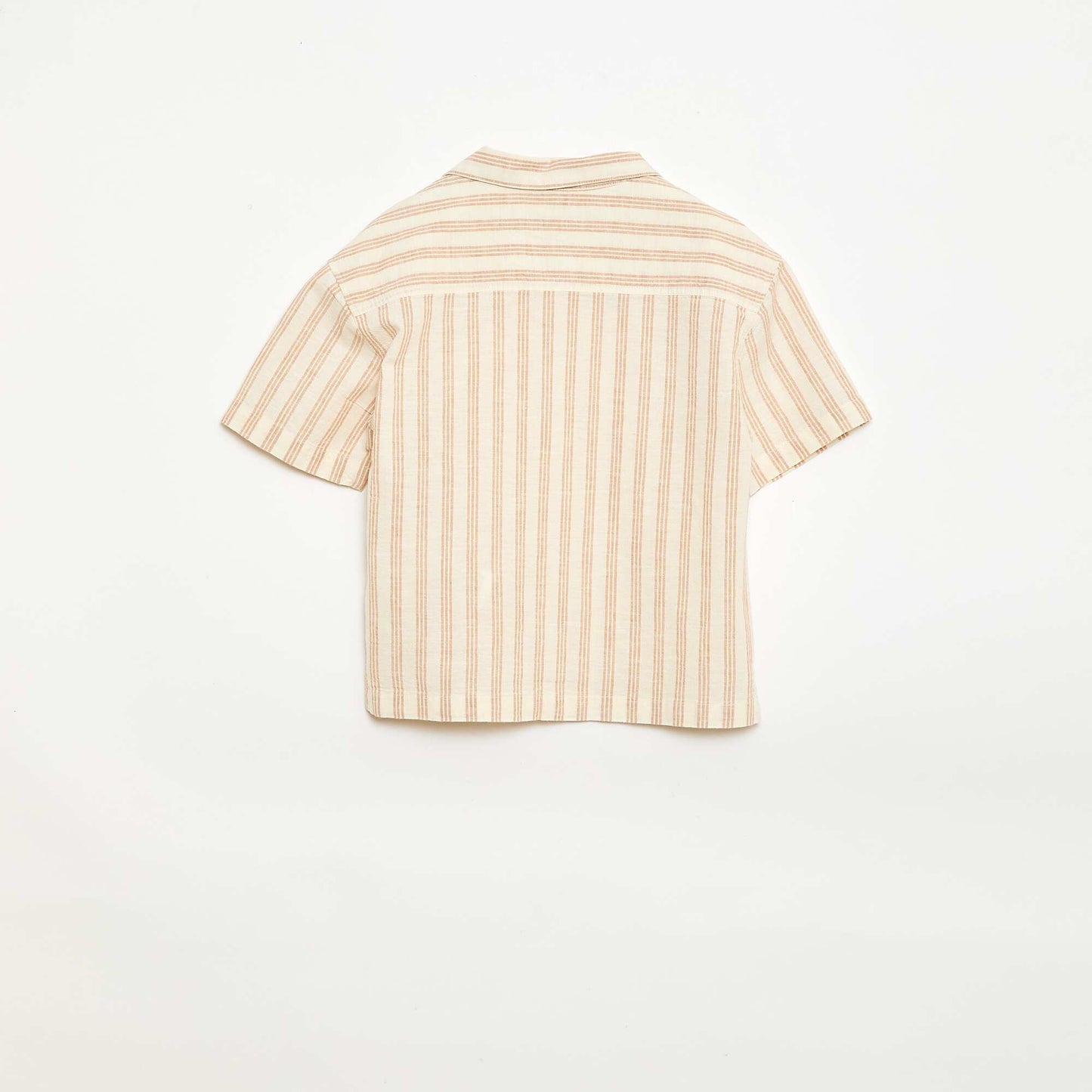 Striped shirt and shorts set BEIGE