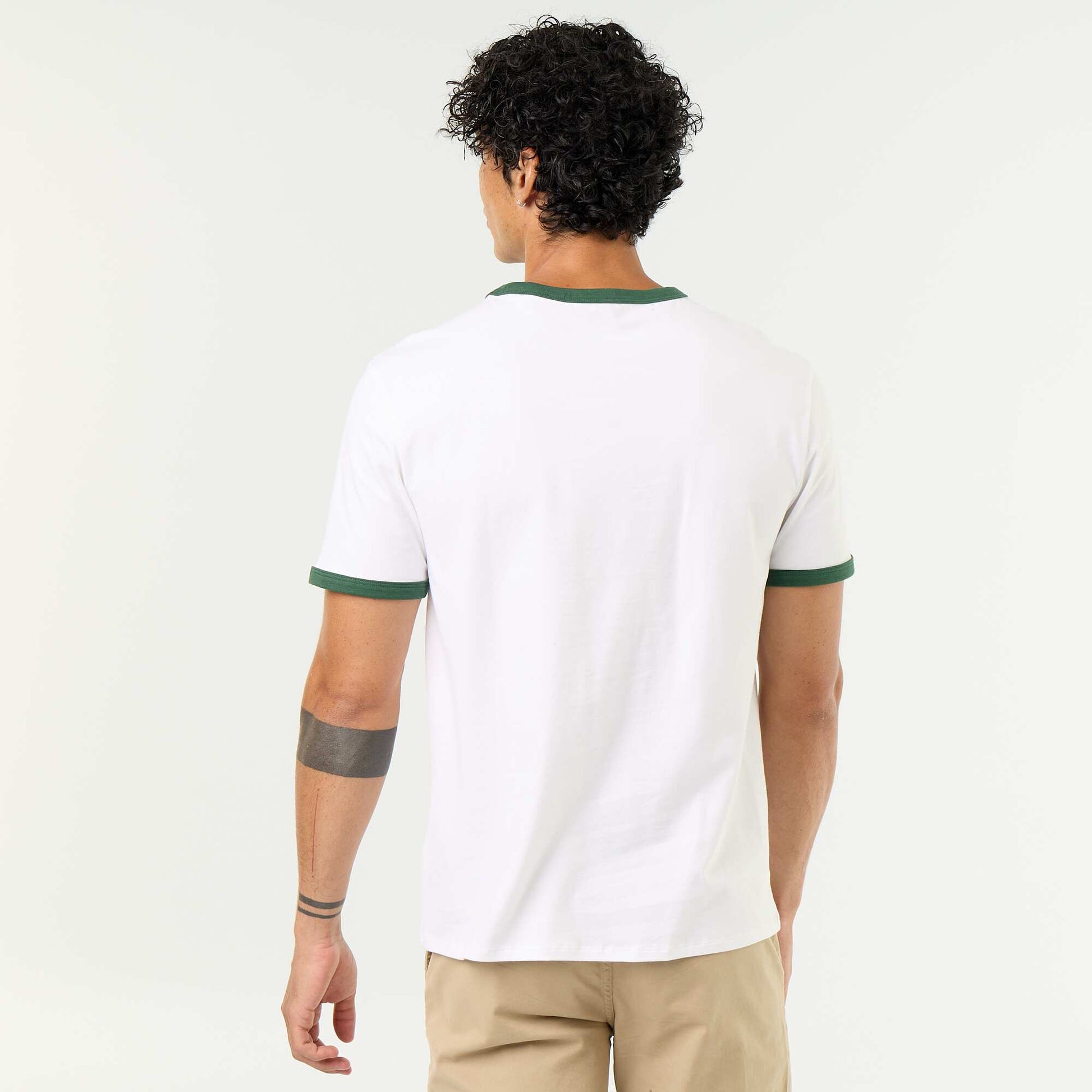 Short-Sleeved T-shirt with Contrasting Trim GREEN