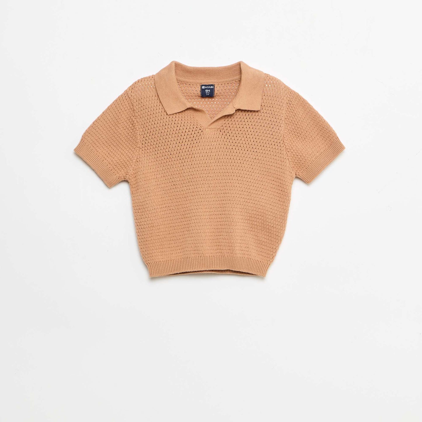 2-piece knit set - Polo t-shirt + shorts BROWN