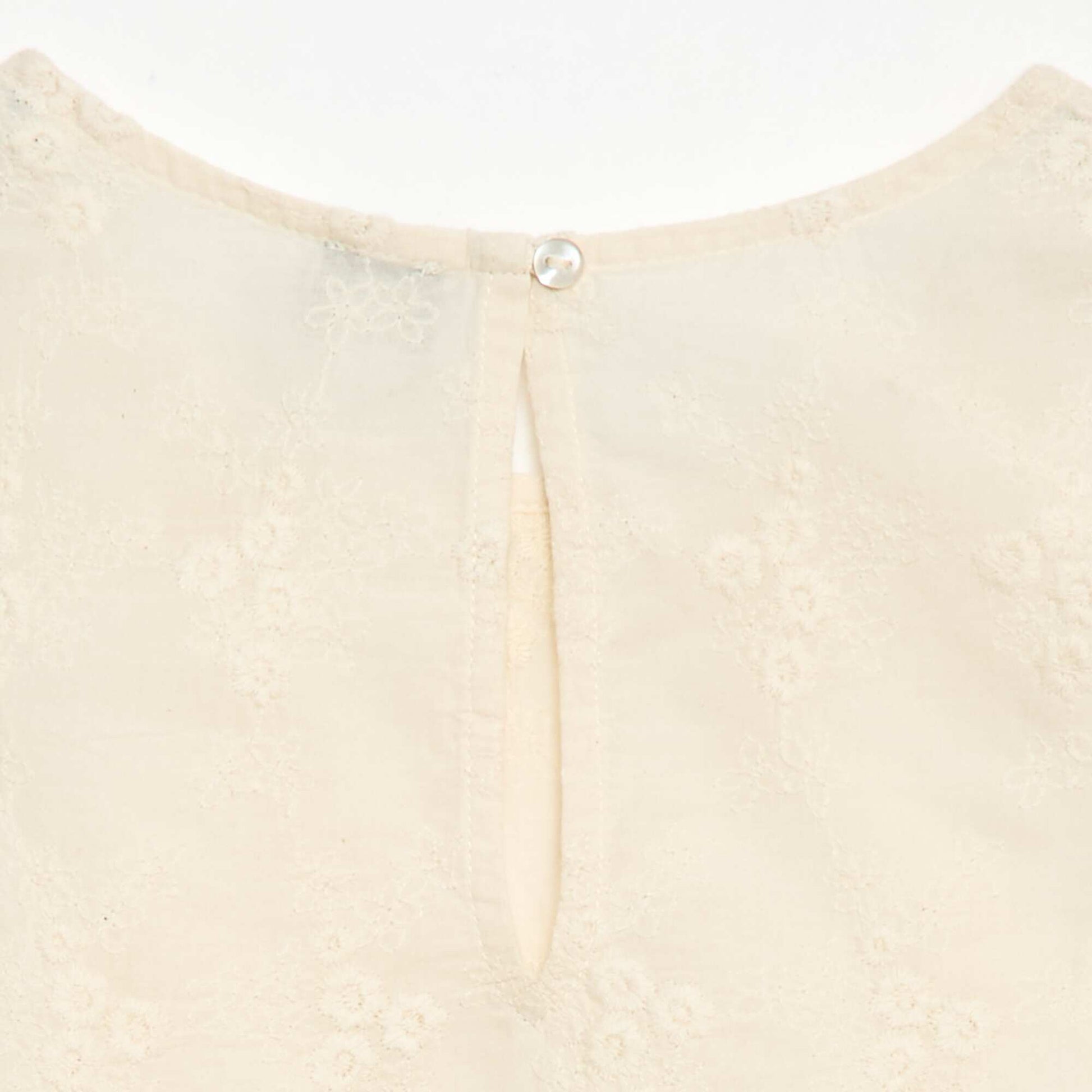 All-Over Embroidered Sleeveless Top WHITE