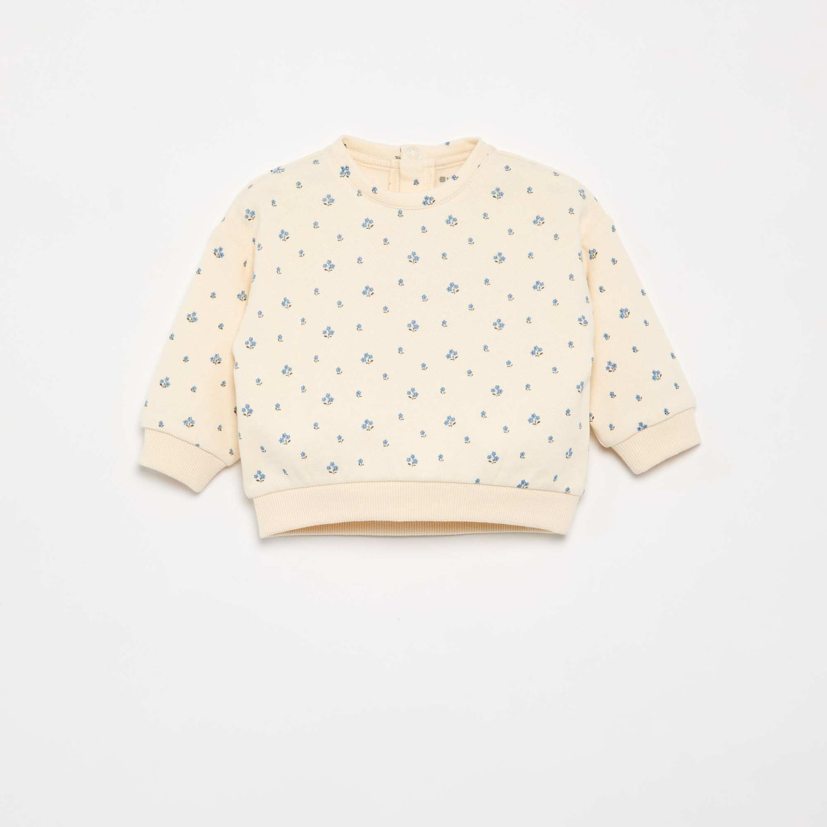Patterned Fleece Sweatshirt WHITE