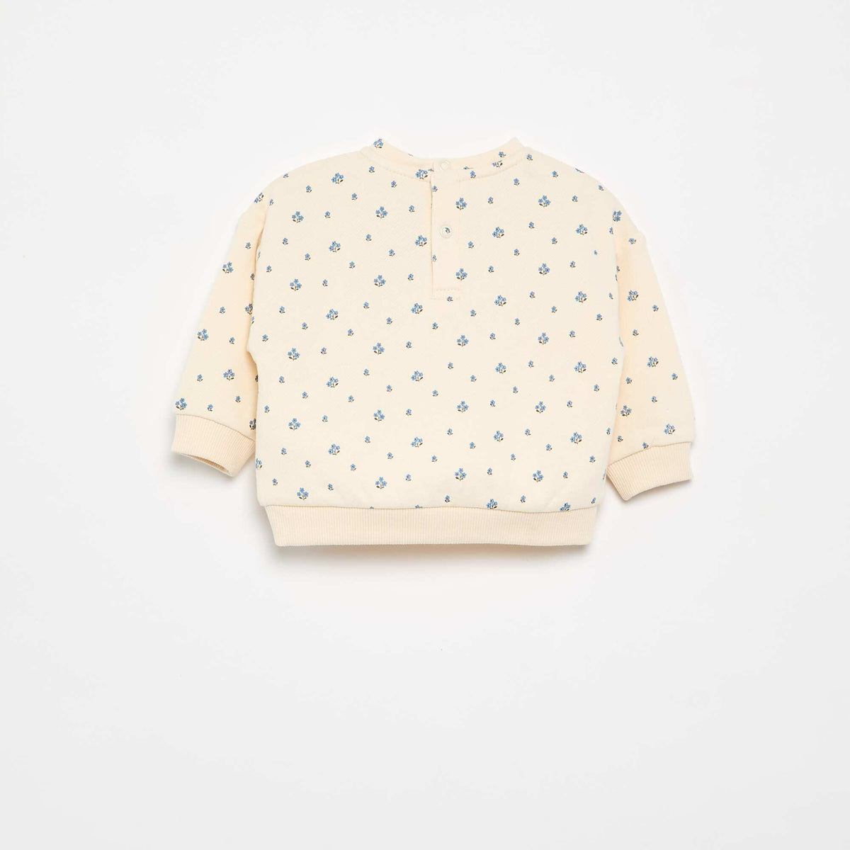 Patterned Fleece Sweatshirt WHITE