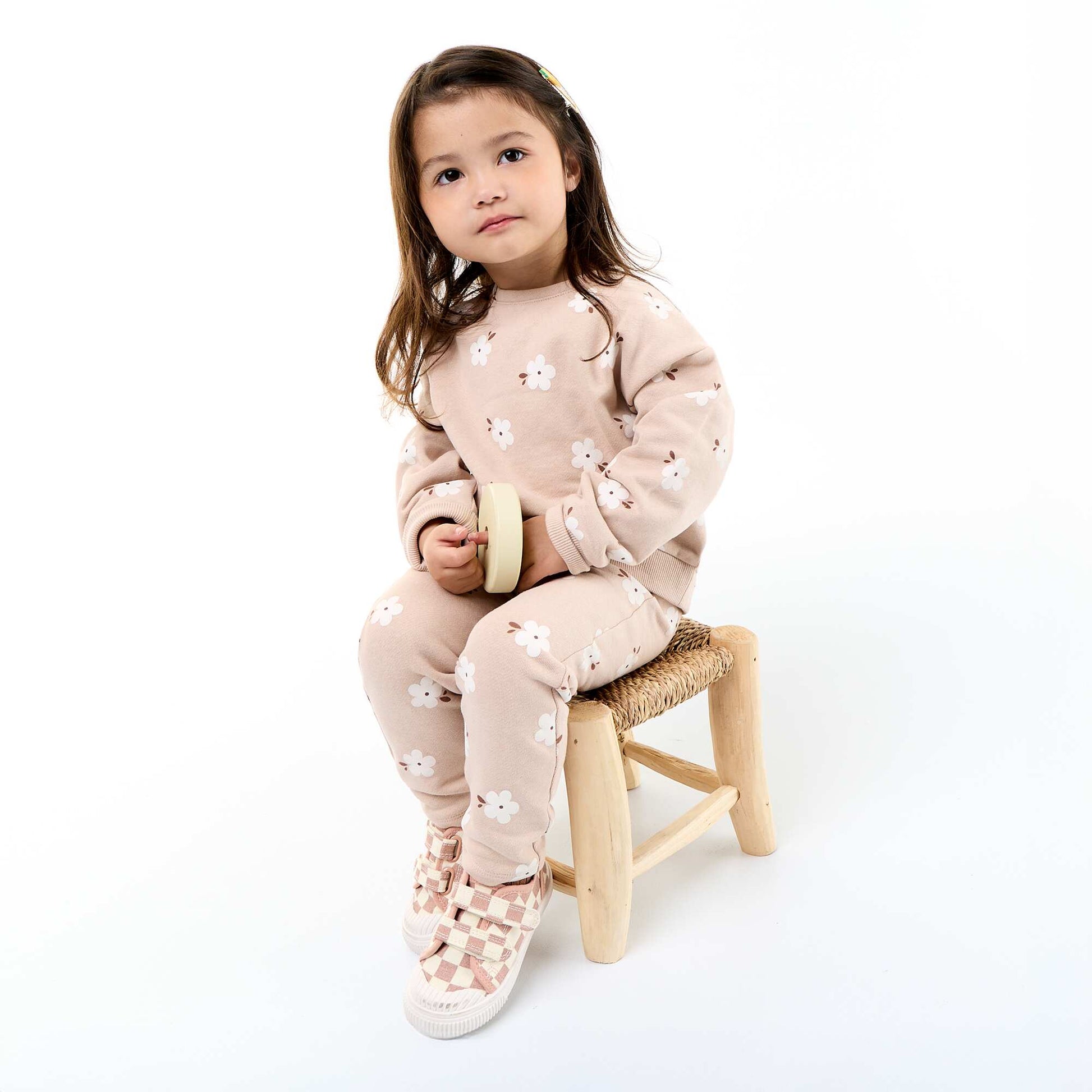 Patterned Fleece Sweatshirt BEIGE