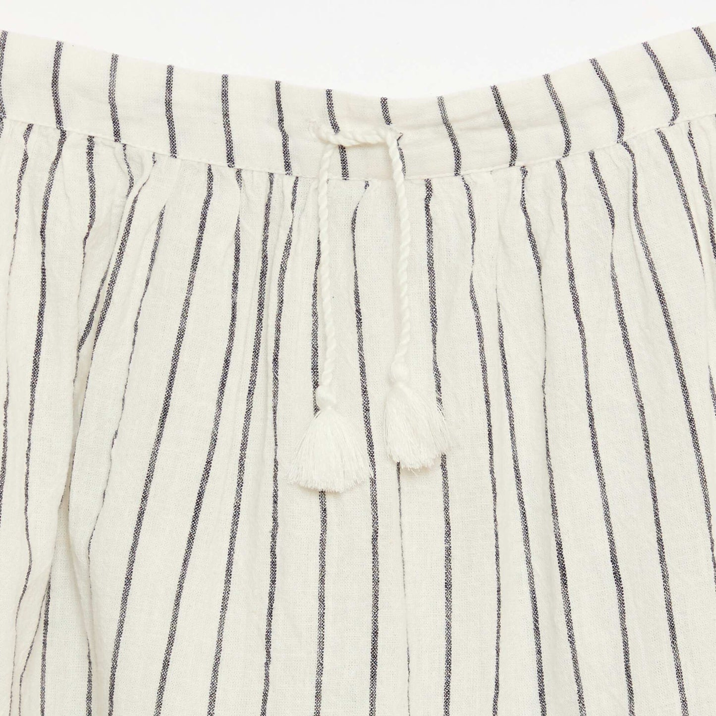 Long striped ruffled skirt WHITE