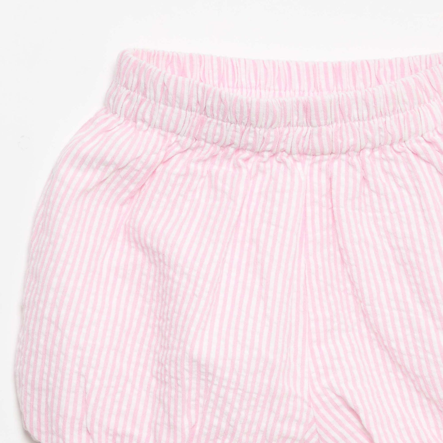 Striped Seersucker Shorts PINK