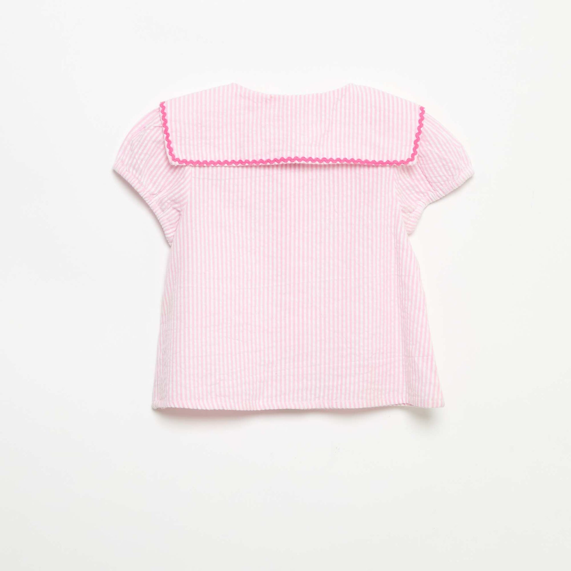 Short-sleeved blouse with bows PINK