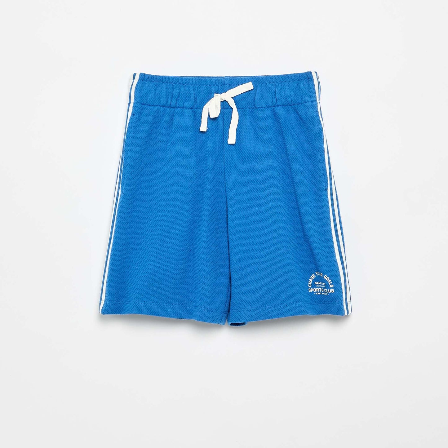 Relaxed Shorts with Contrasting Side Stripes BLUE