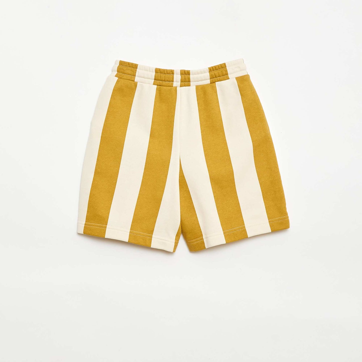Patterned French Terry Bermuda Shorts BEIGE