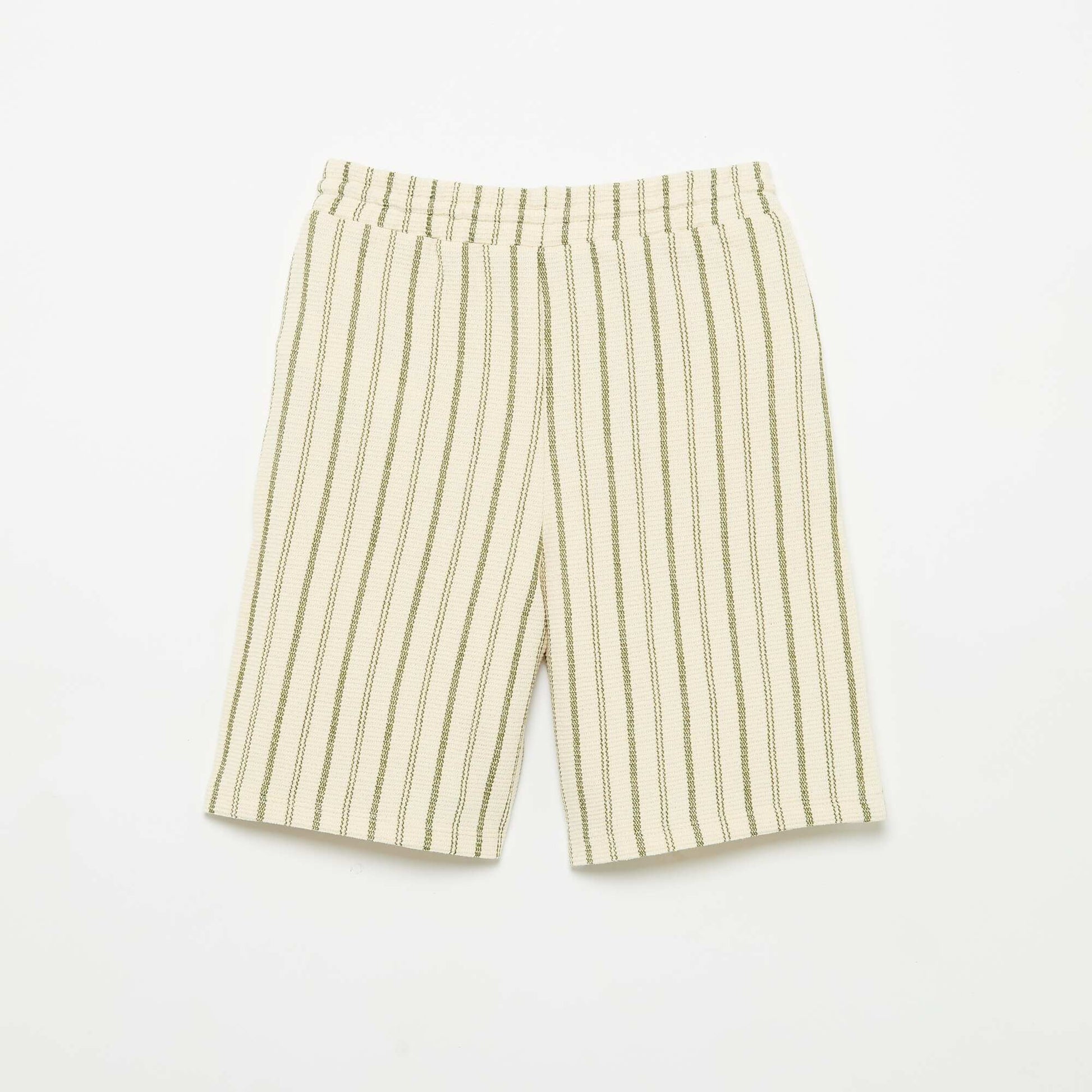 Striped Knit Shorts BEIGE