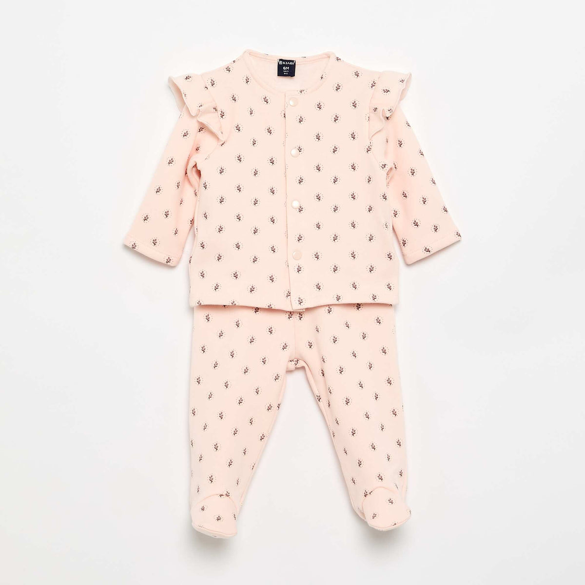 2-piece footed pajama set PINK