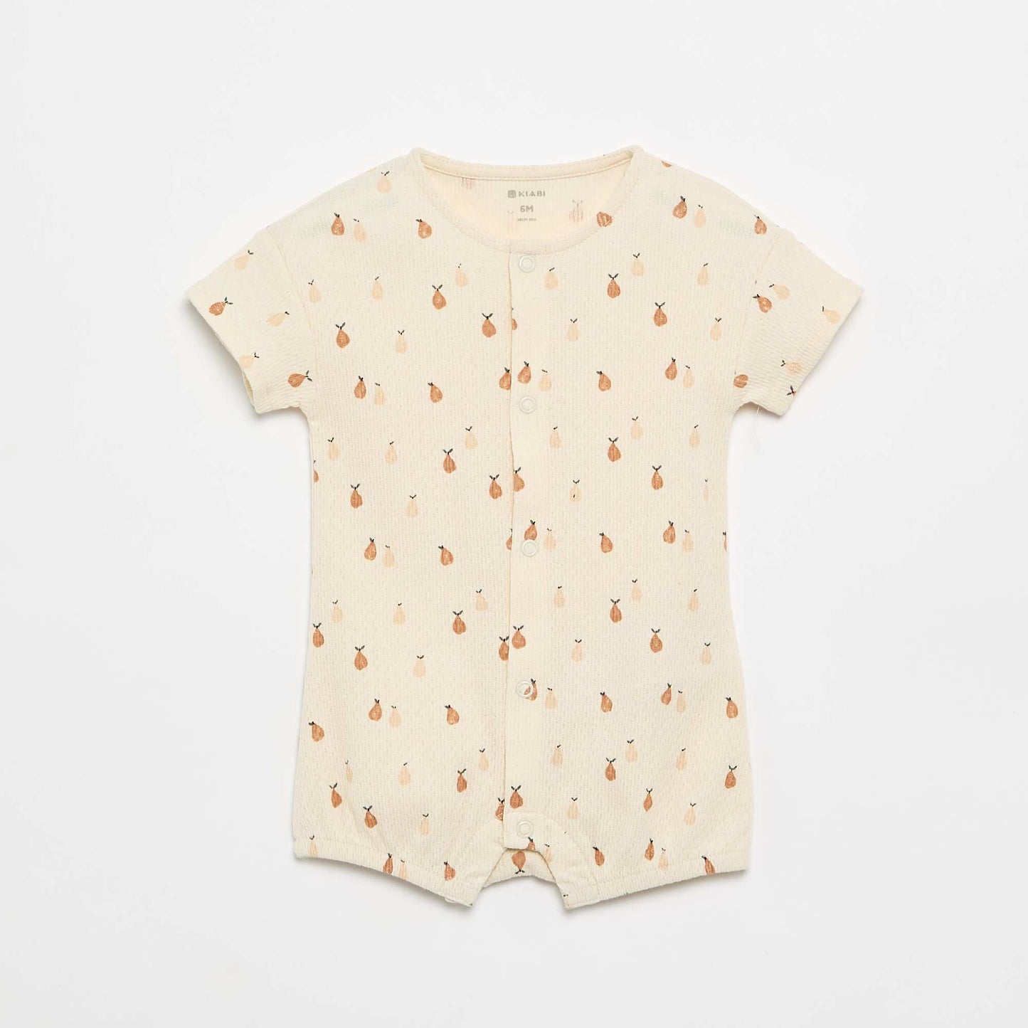 Set of 2 Lightweight Buttoned Baby Sleepsuits BEIGE