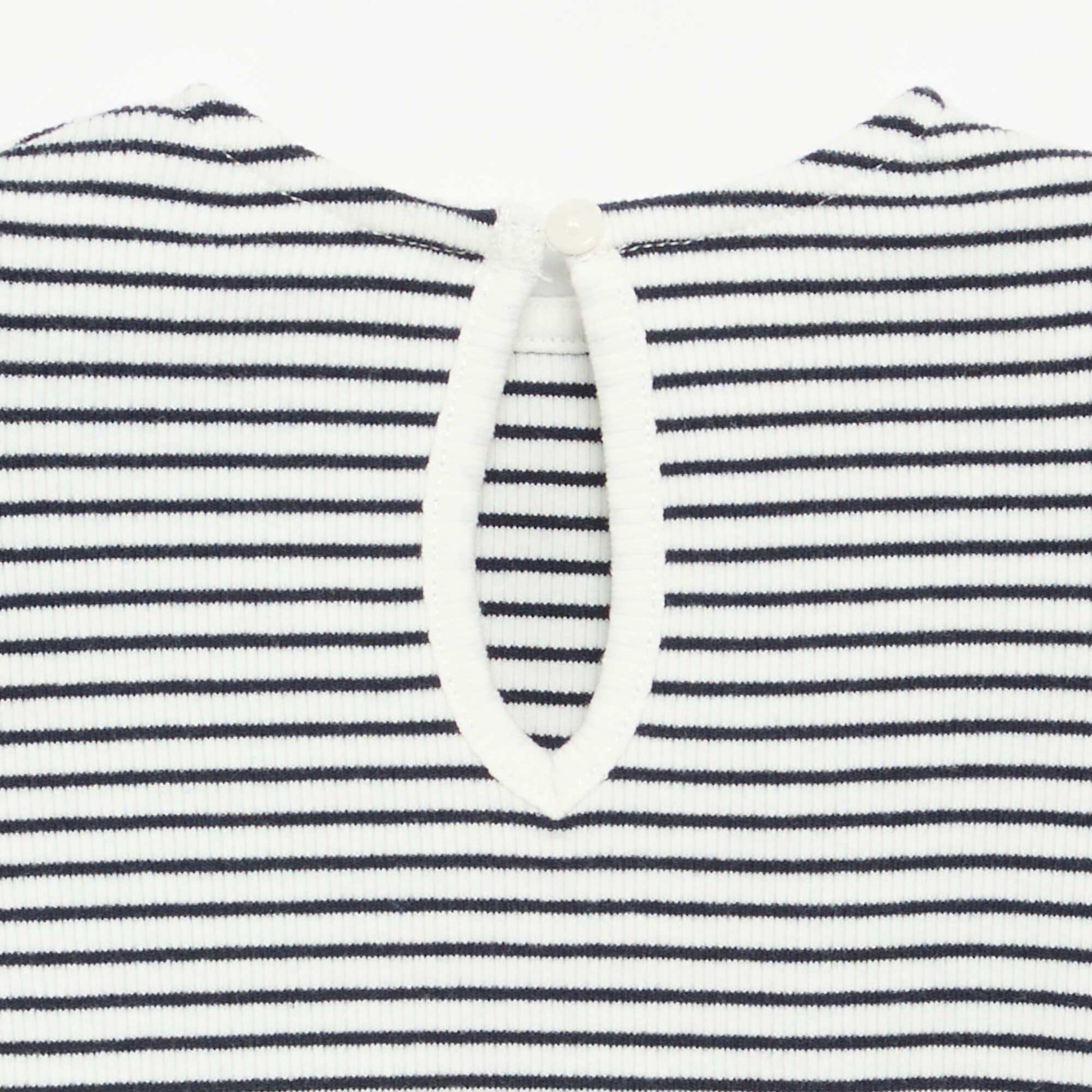 Striped Short-Sleeved T-Shirt with Bows BLUE