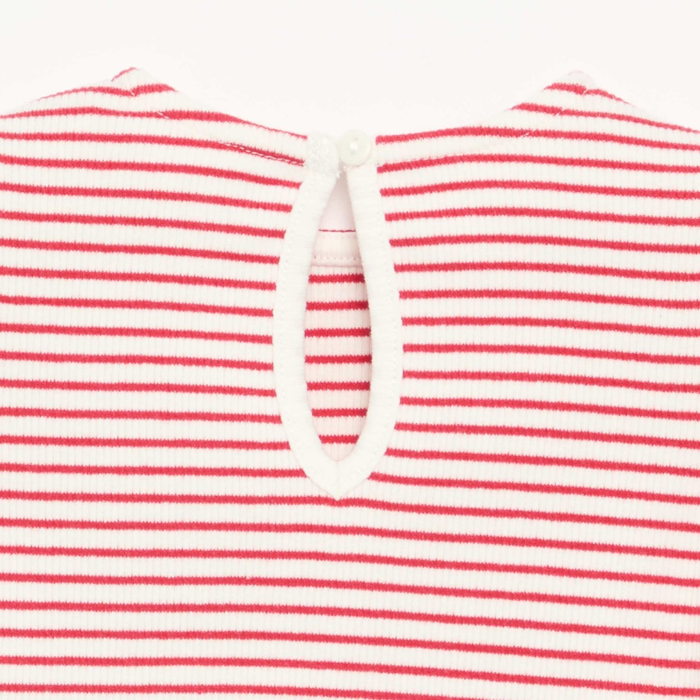 Striped Short-Sleeved T-Shirt with Bows RED