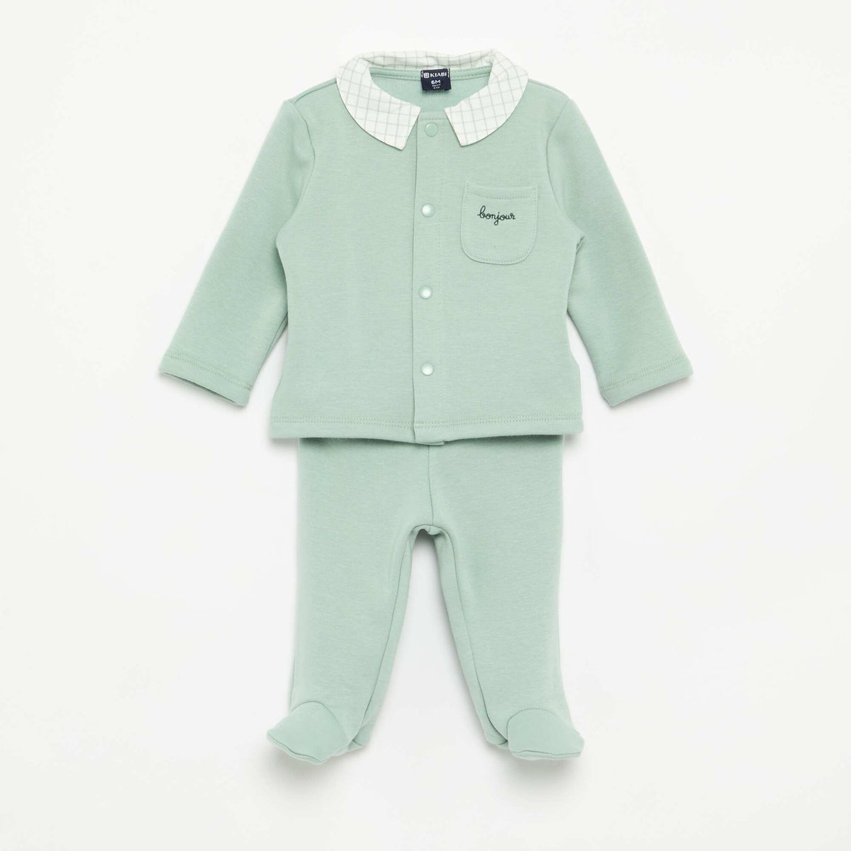 2-piece velour-look pajamas GREEN