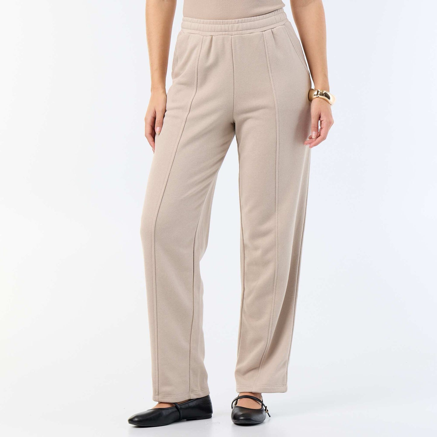 Heavy knit joggers BEIGE