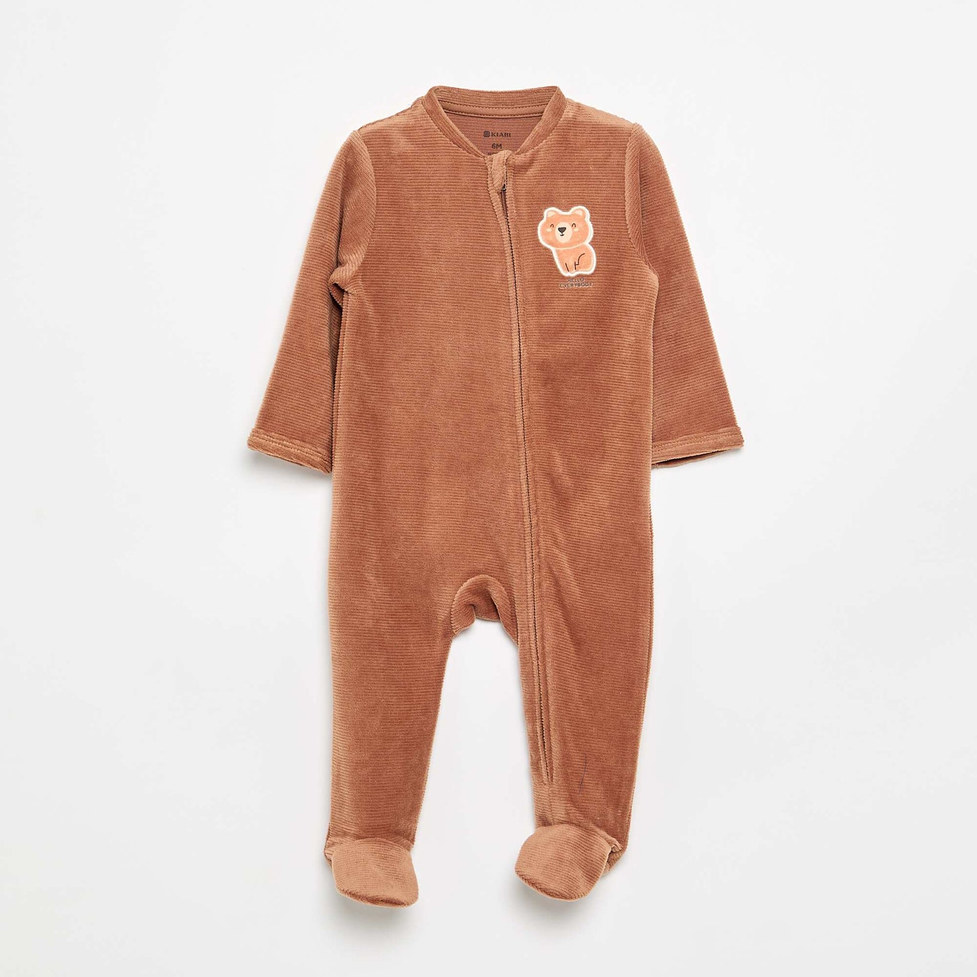 Corduroy Footed Pajamas BROWN