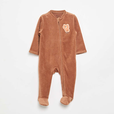 Corduroy Footed Pajamas BROWN