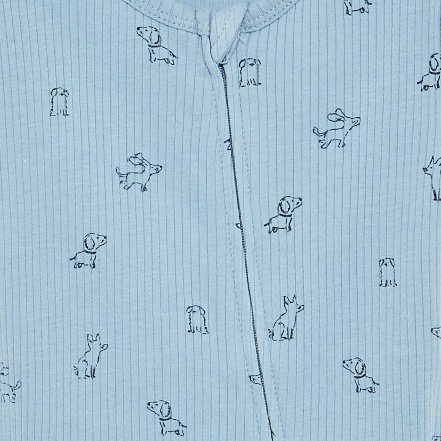 Short Ribbed Knit Sleepsuit BLUE