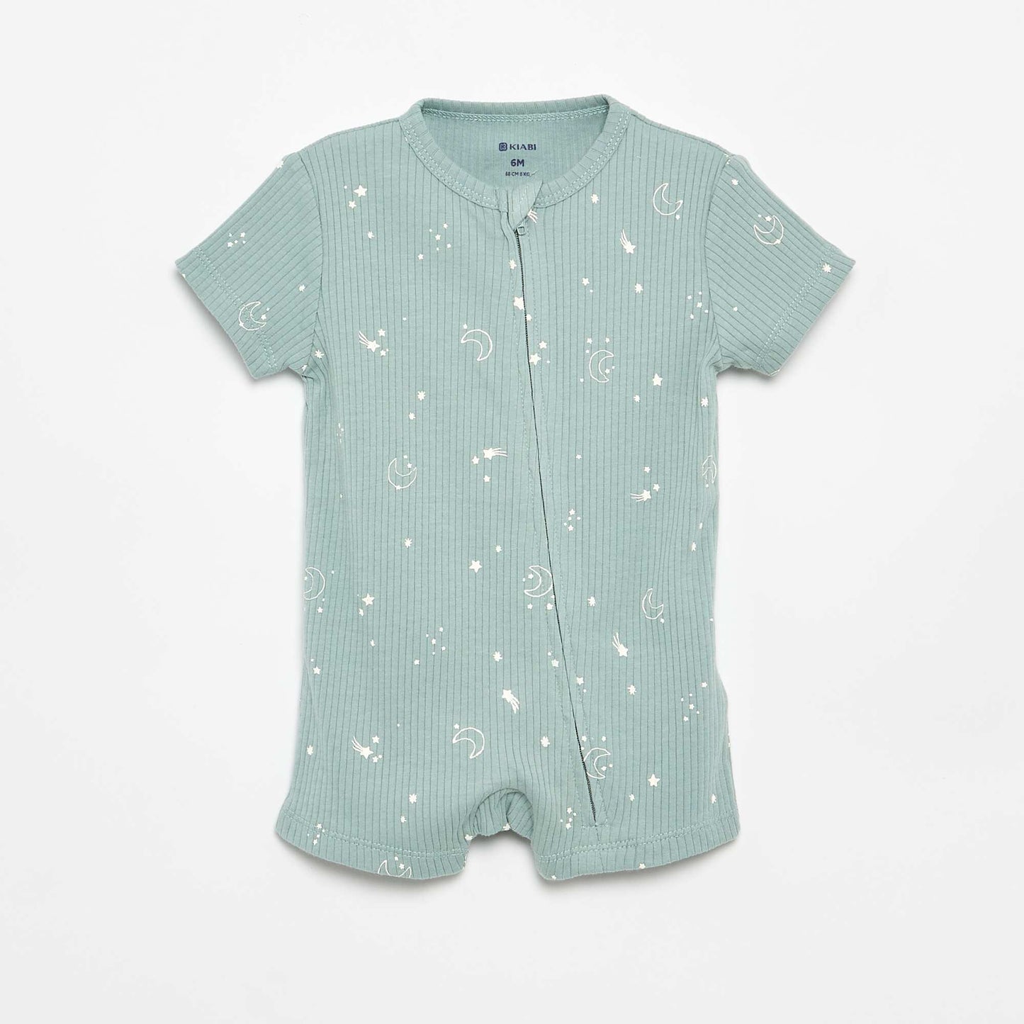 Short Ribbed Knit Sleepsuit BLUE