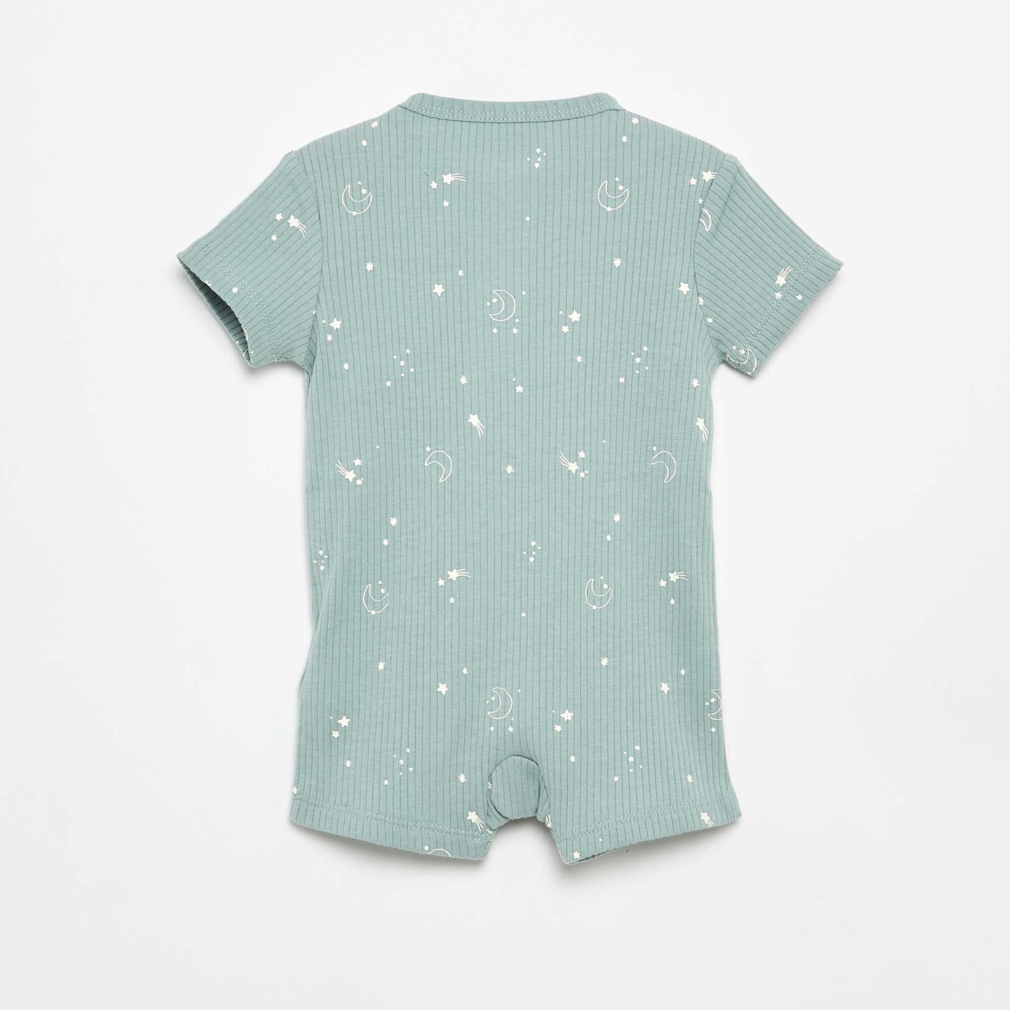 Short Ribbed Knit Sleepsuit BLUE