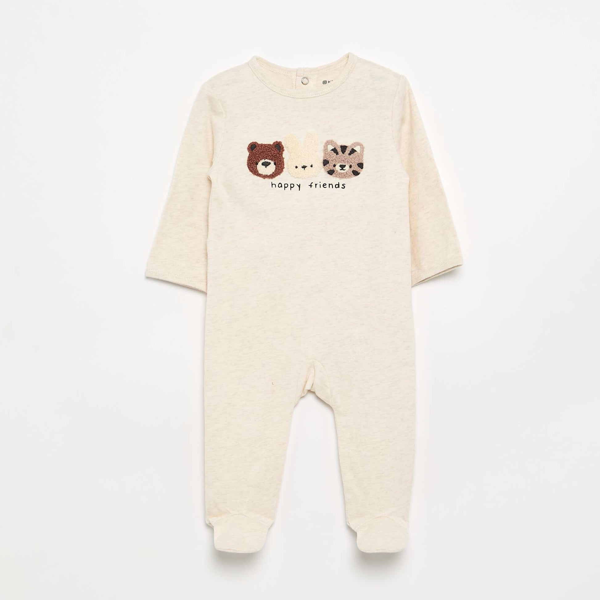 Cotton jersey sleepsuit BEIGE