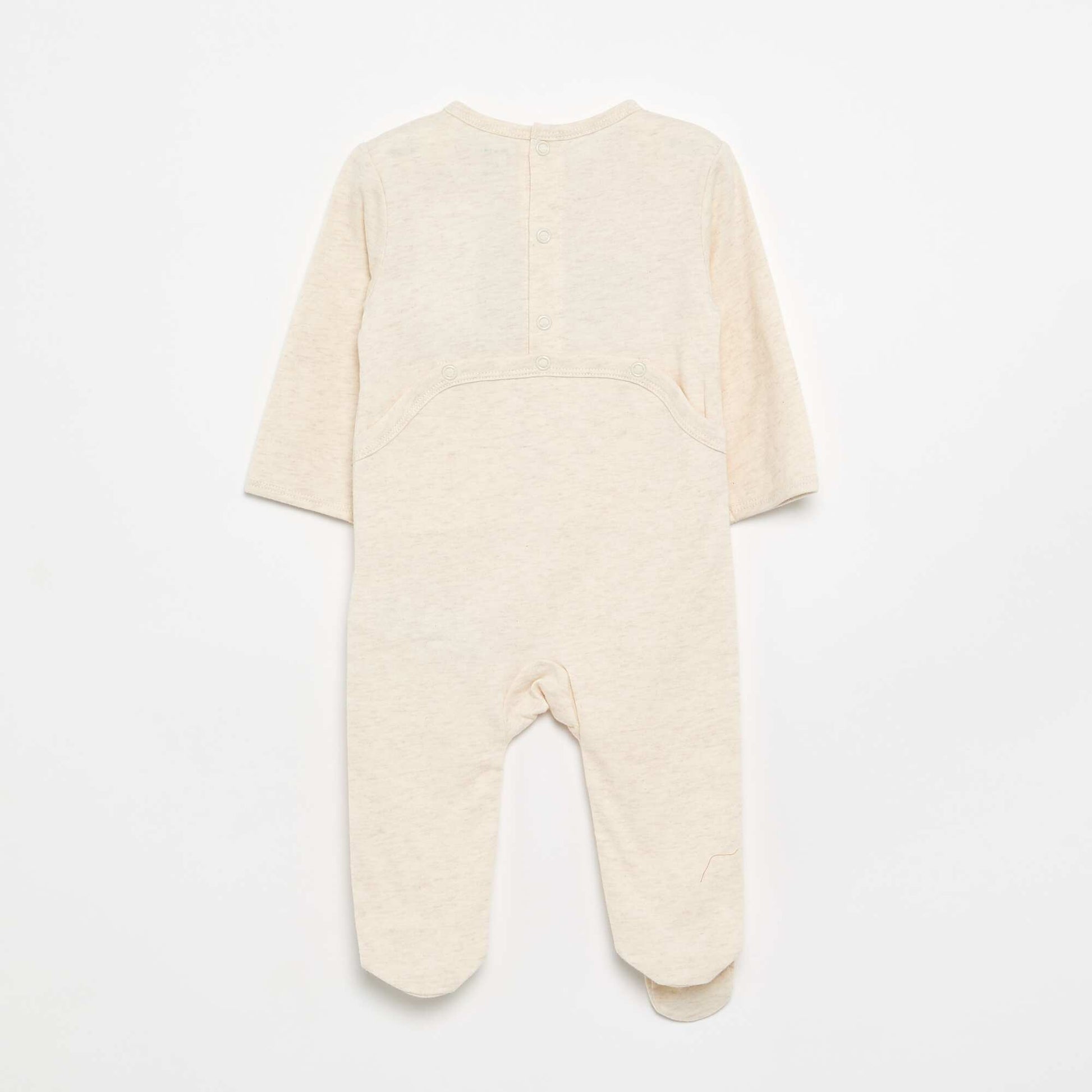 Cotton jersey sleepsuit BEIGE