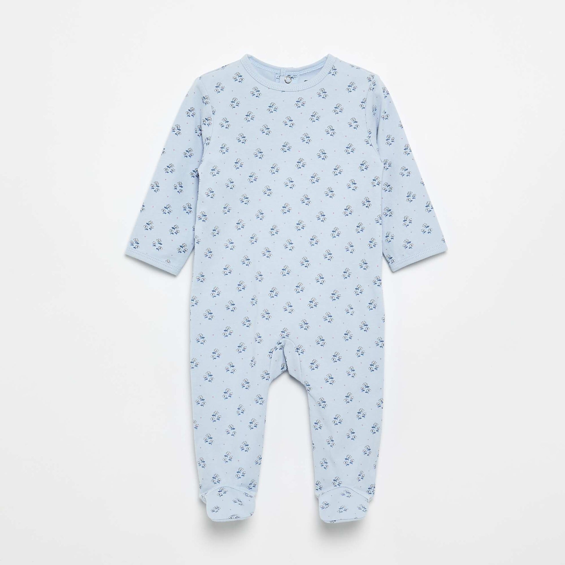 Cotton jersey sleepsuit BLUE