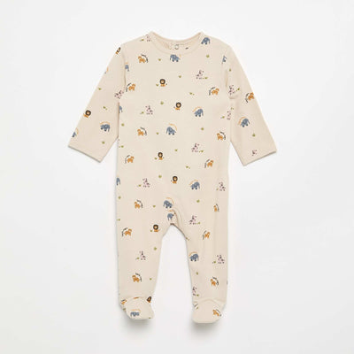 Cotton jersey sleepsuit BEIGE