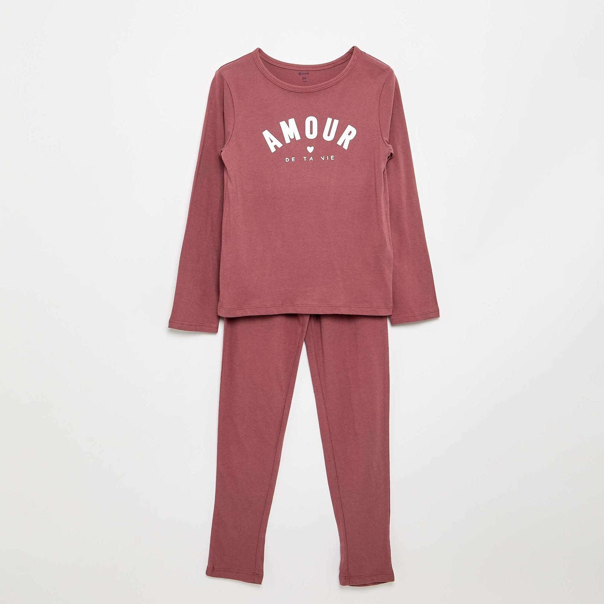 Long cotton jersey pajamas - 2 pieces PINK