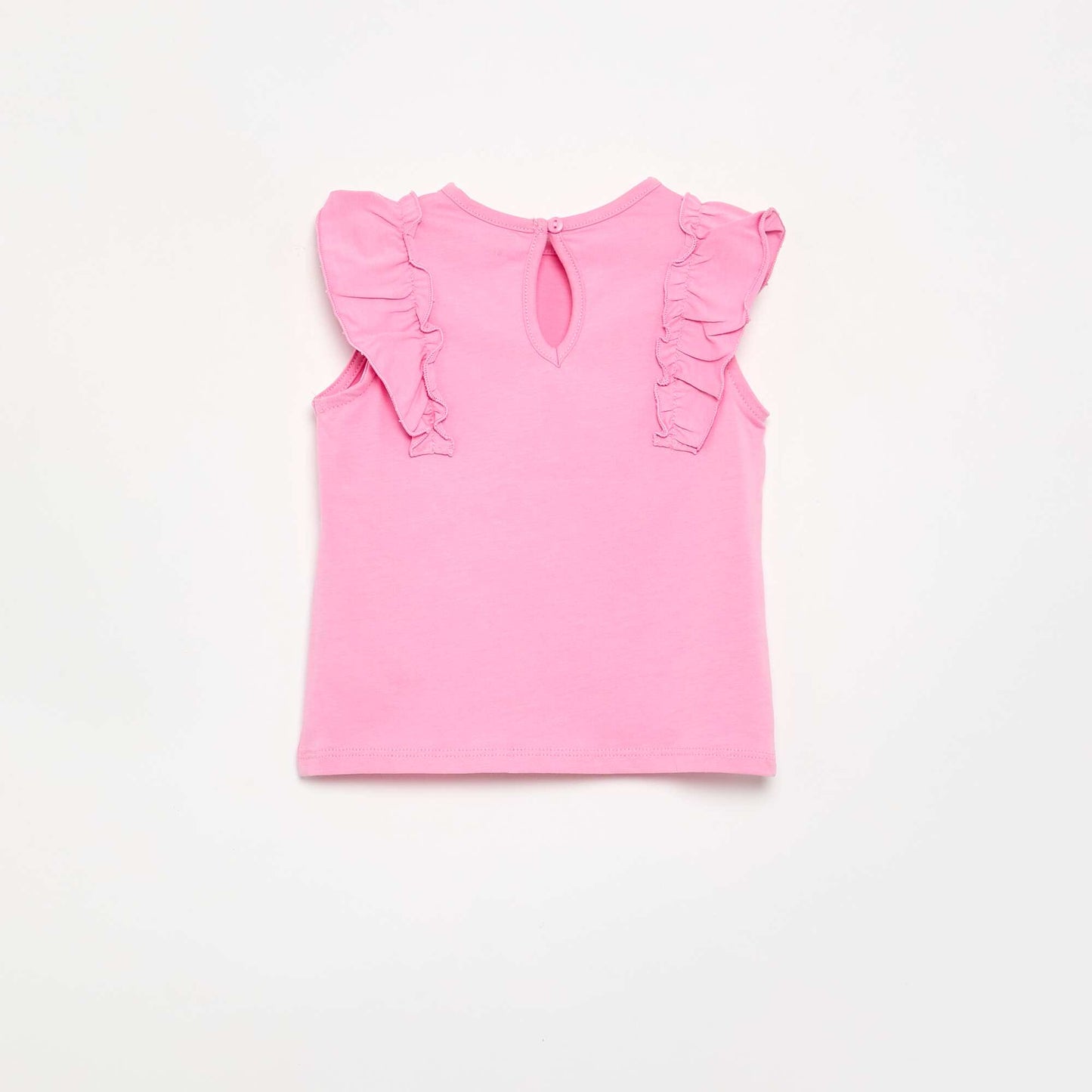 Ruffle-sleeved T-shirt PINK