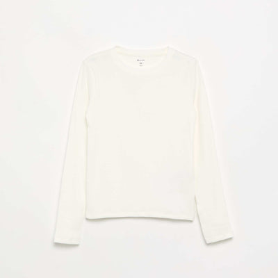 Basic Ribbed T-shirt WHITE