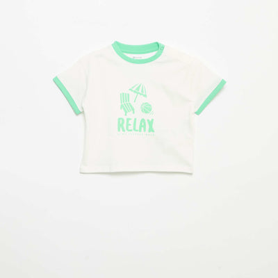 Short-sleeve printed T-shirt WHITE