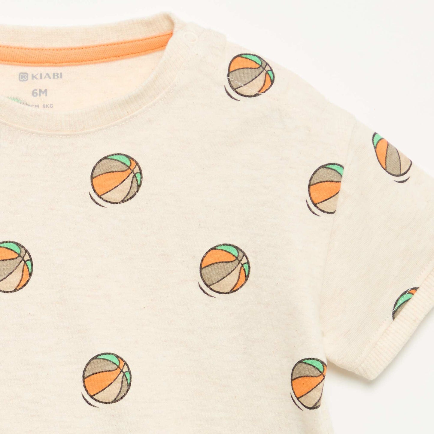 Short-sleeved printed T-shirt BEIGE
