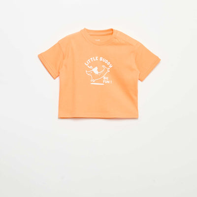 Short-sleeved printed T-shirt ORANGE