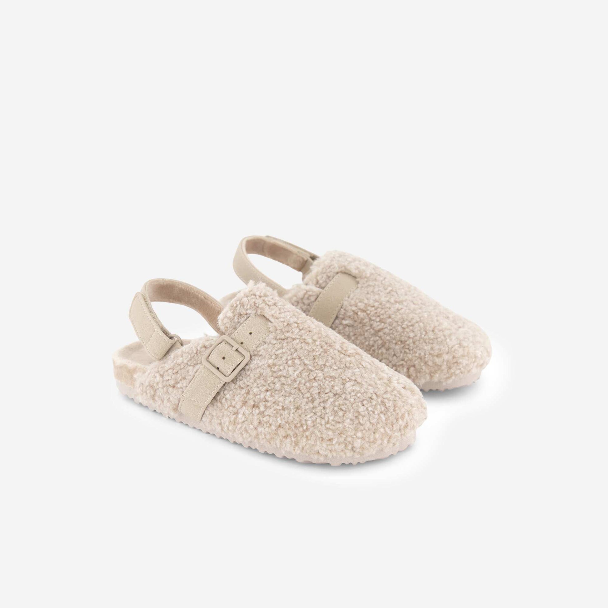 Furry Mules BEIGE