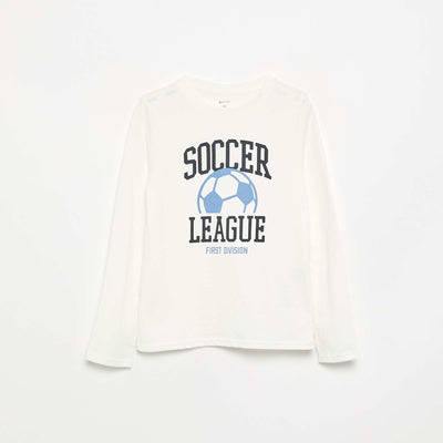 Long-sleeved printed T-shirt WHITE