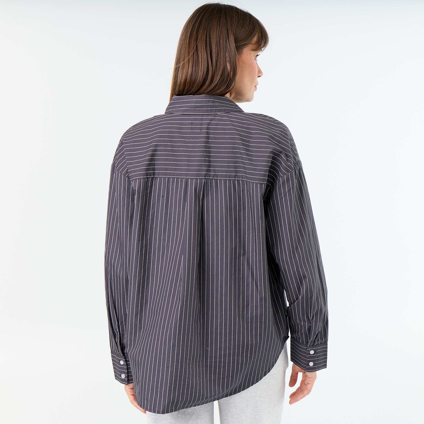 Striped long-sleeved shirt GREY