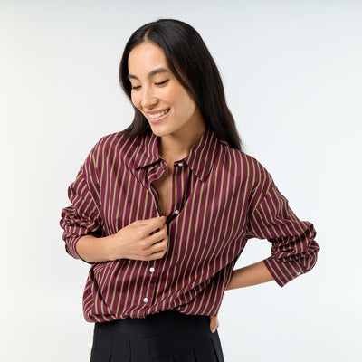Striped Long-Sleeved Shirt PURPLE