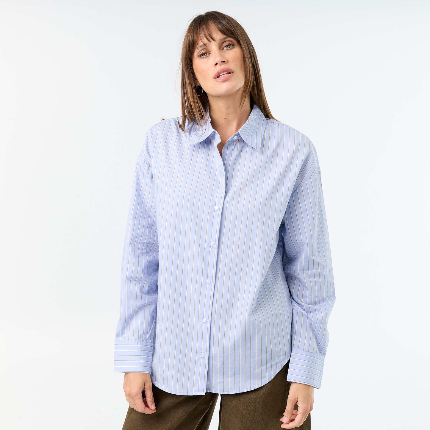 Striped long-sleeved shirt BLUE