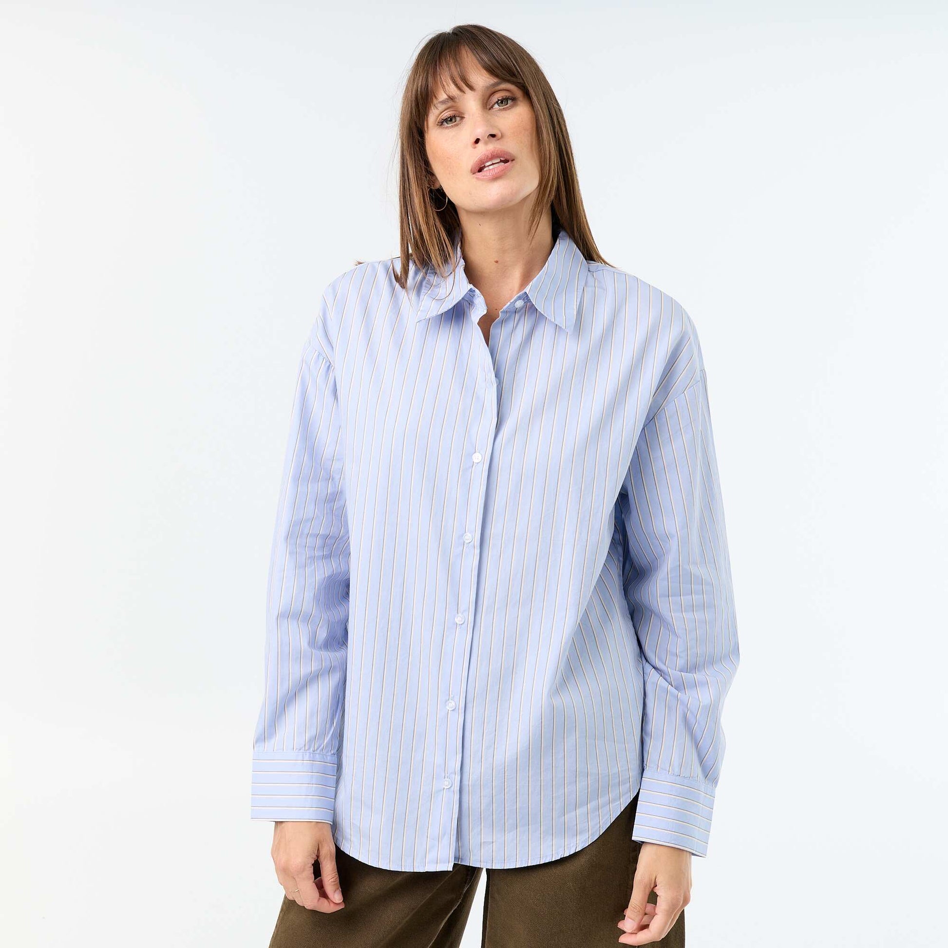 Striped long-sleeved shirt BLUE