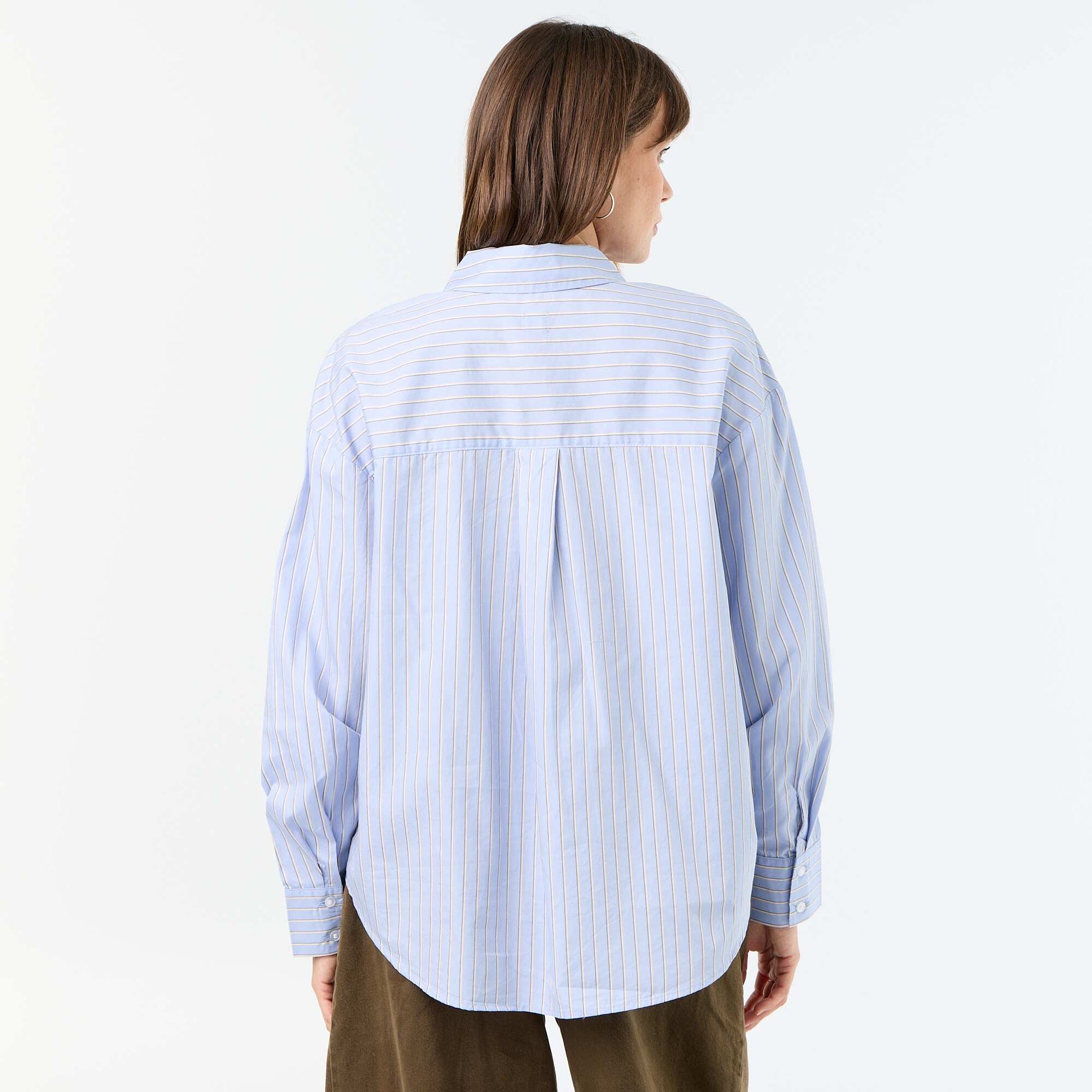 Striped long-sleeved shirt BLUE