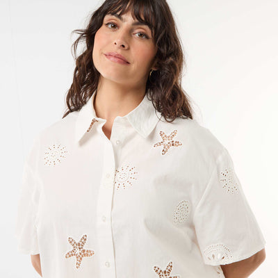 Openwork Cotton Shirt WHITE