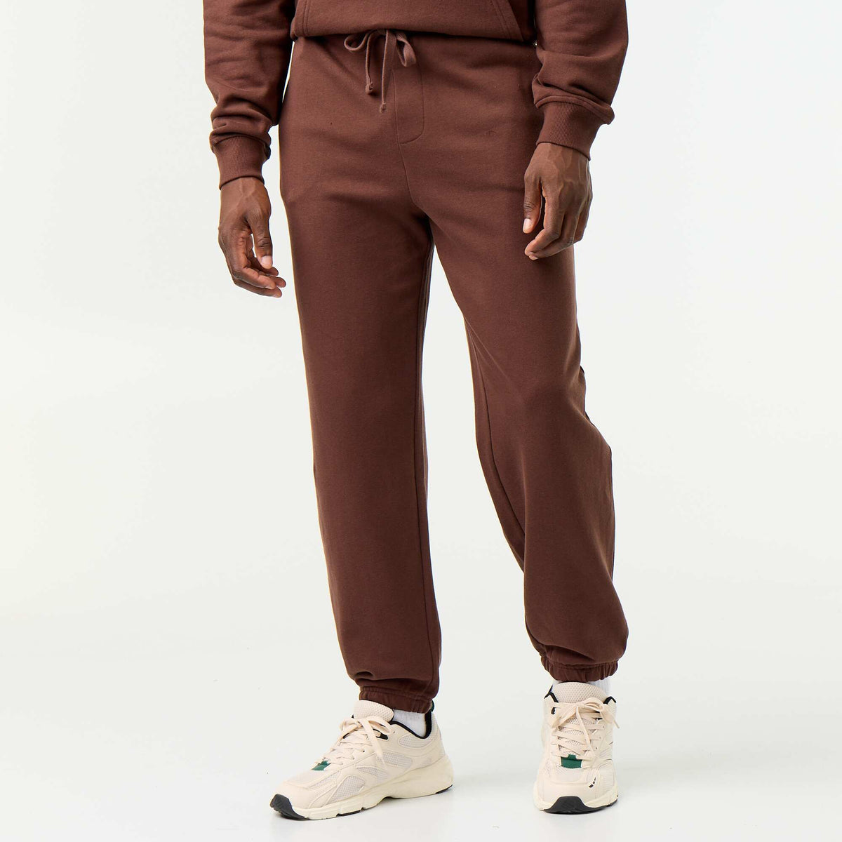 Solid Fleece Jogger Pants BROWN