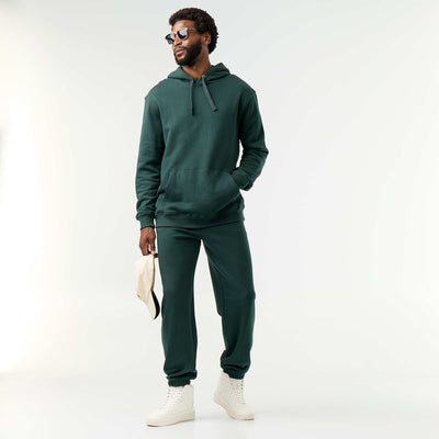 Solid Fleece Jogger Pants GREEN