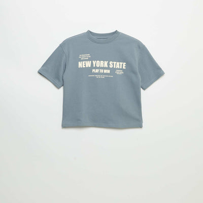 Short-sleeved printed T-shirt BLUE