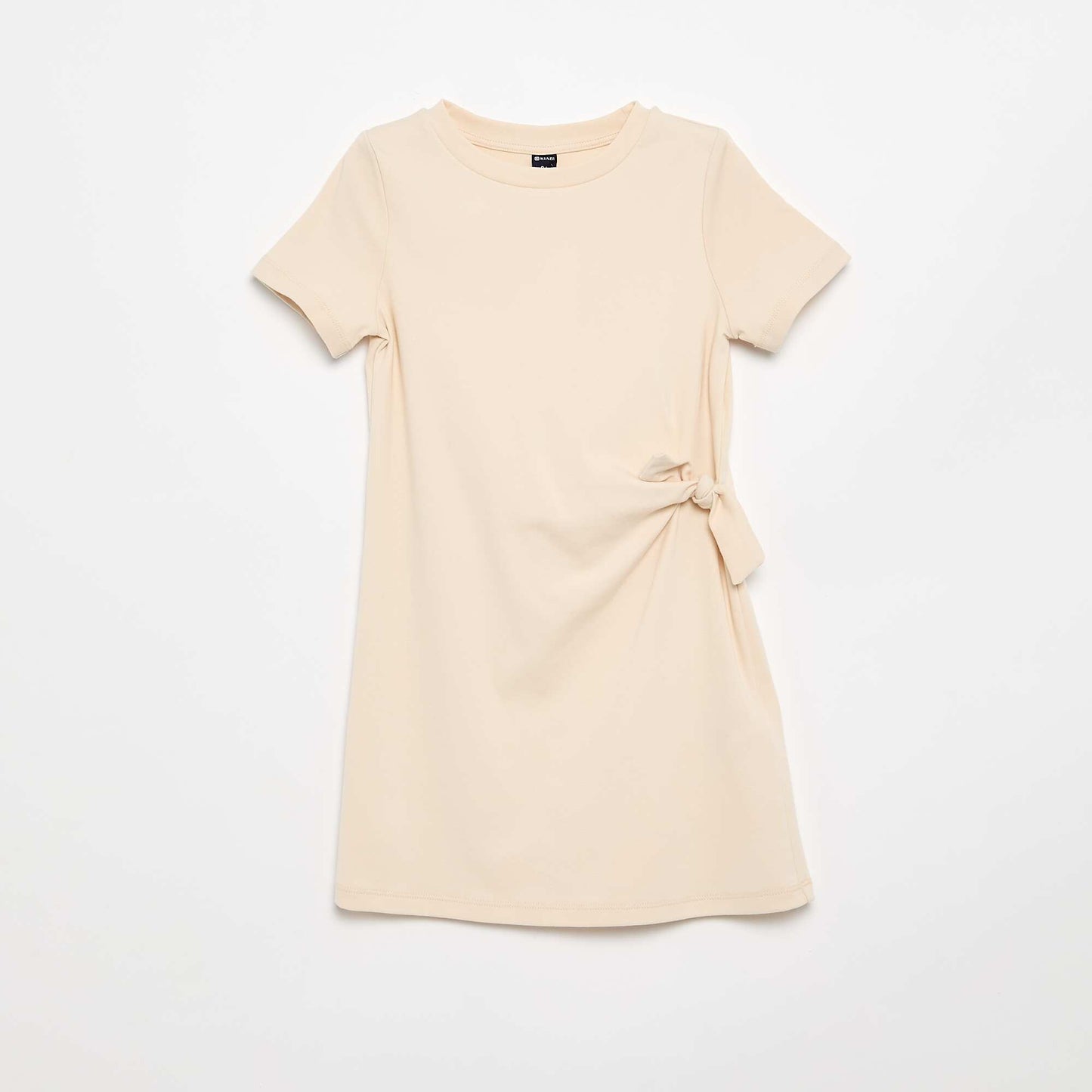 T-shirt dress with side knot BEIGE