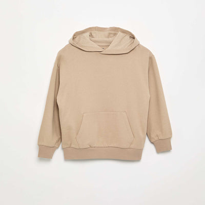 Hooded sweatshirt with kangaroo pocket BEIGE